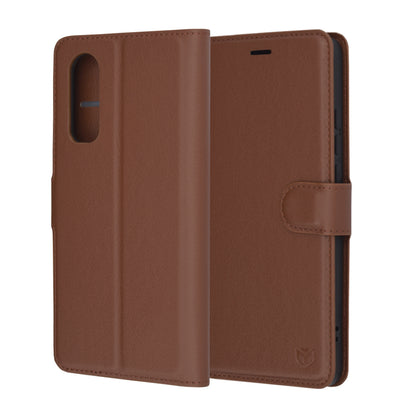 Case for OnePlus Nord CE4 Lite, Techsuit, Leather Folio, Brown