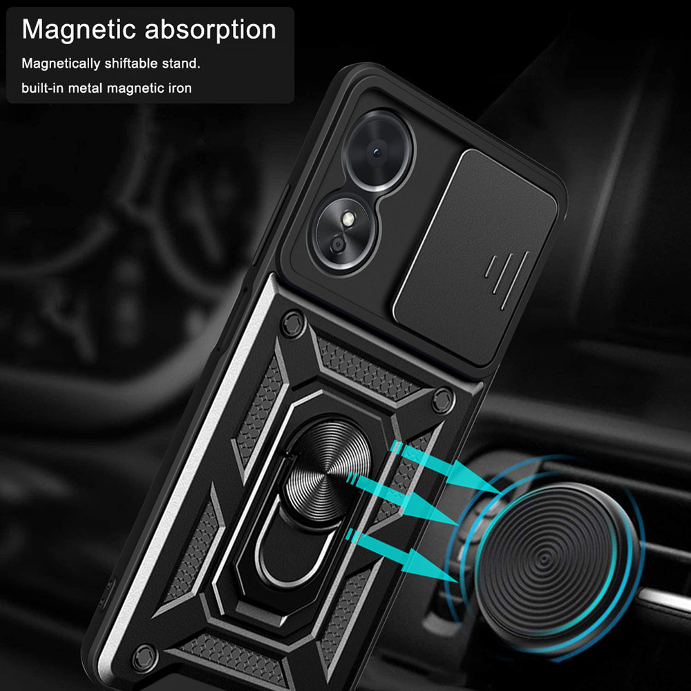 Case for Oppo A17, Techsuit, CamShield, Black