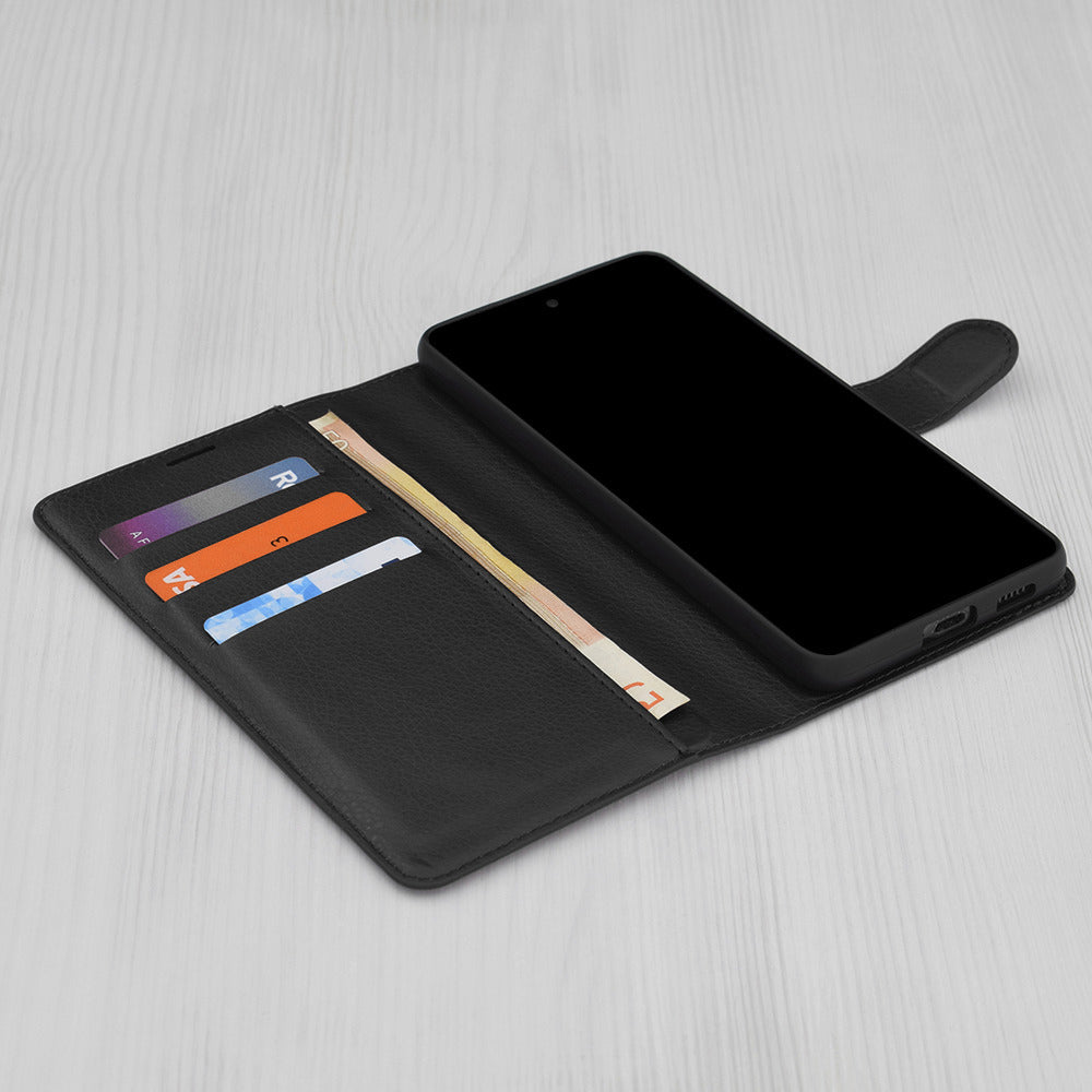 Case for Oppo A6 4G, Techsuit, Leather Folio, Black