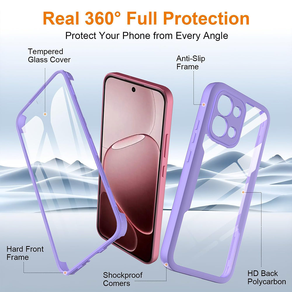 Case for Oppo A6 Pro 5G / A6 Pro 4G, Techsuit, ColorVerse 360, Purple