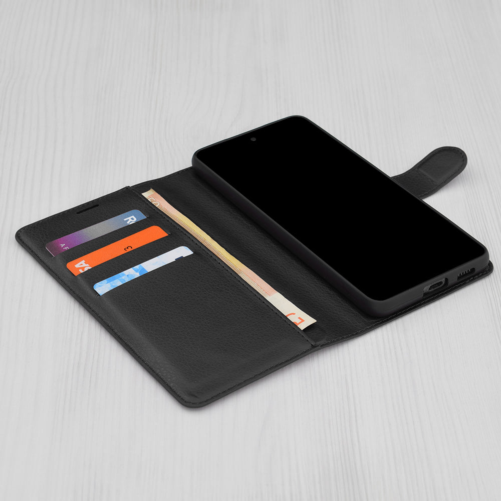 Case for Oppo A94 / Reno5 Lite, Techsuit, Leather Folio, Black