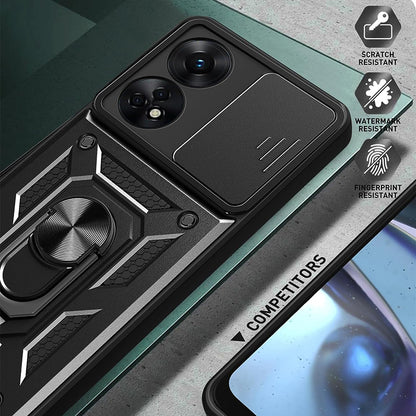 Case for Oppo A98, Techsuit, CamShield, Black