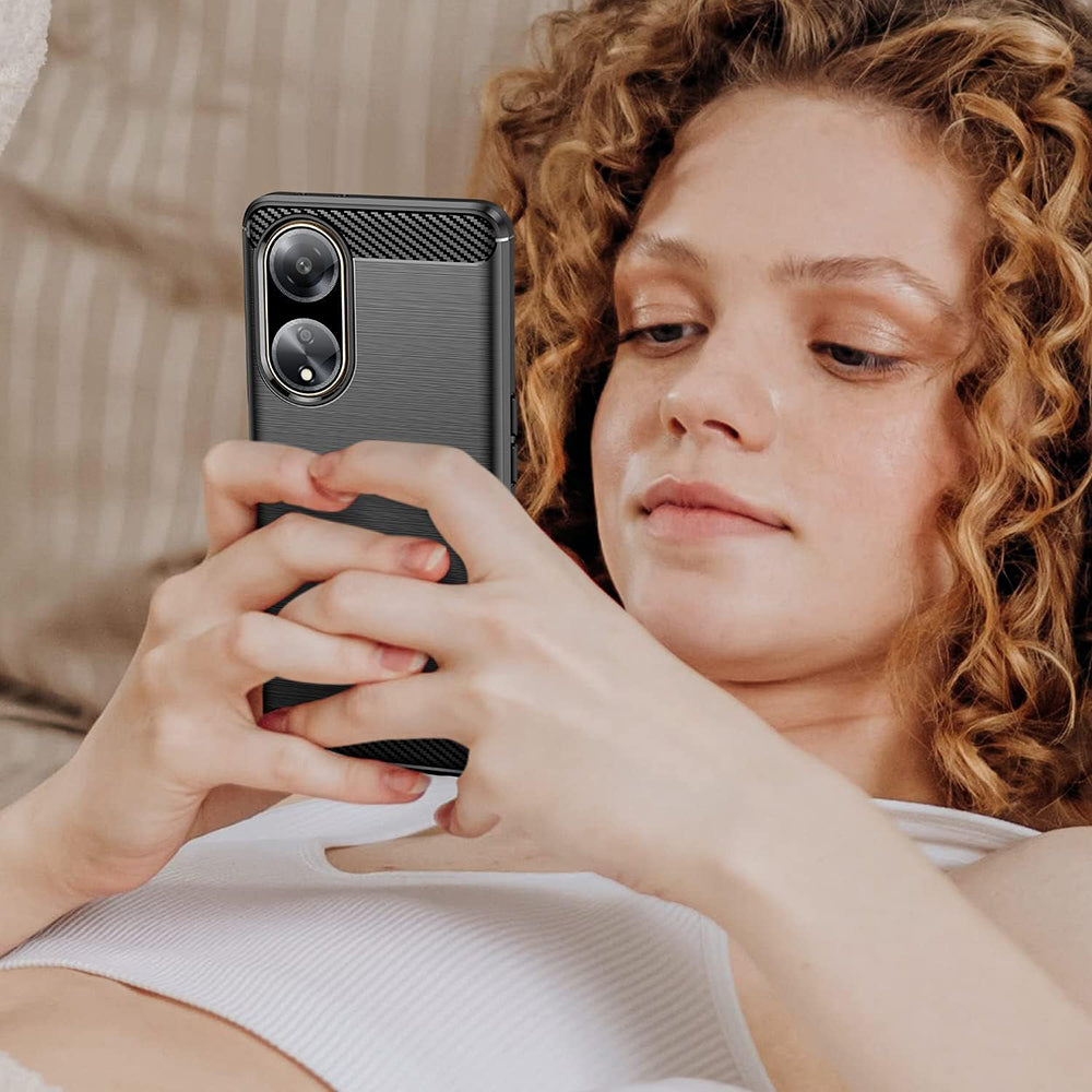 Case for Oppo A98, Techsuit, Carbon, Black