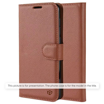Case for Oppo Reno14 FS 5G / Reno14 F, Techsuit, Leather Folio, Brown
