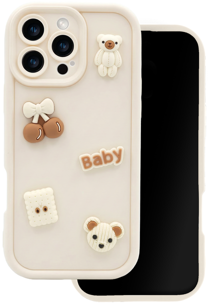 Case for Samsung Galaxy A17 5G, OEM, Ultra Trendy 3D Bear, Beige