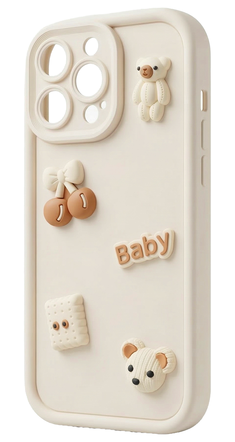 Case for Samsung Galaxy S25 Ultra S938, OEM, Ultra Trendy 3D Bear, Beige