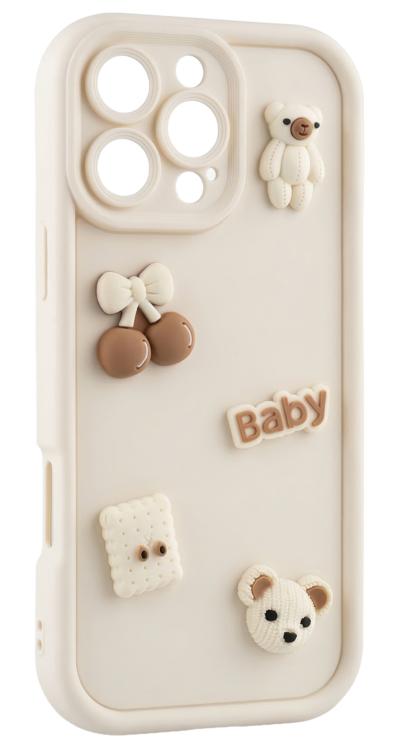 Case for Samsung Galaxy S26 S942, OEM, Ultra Trendy 3D Bear, Beige