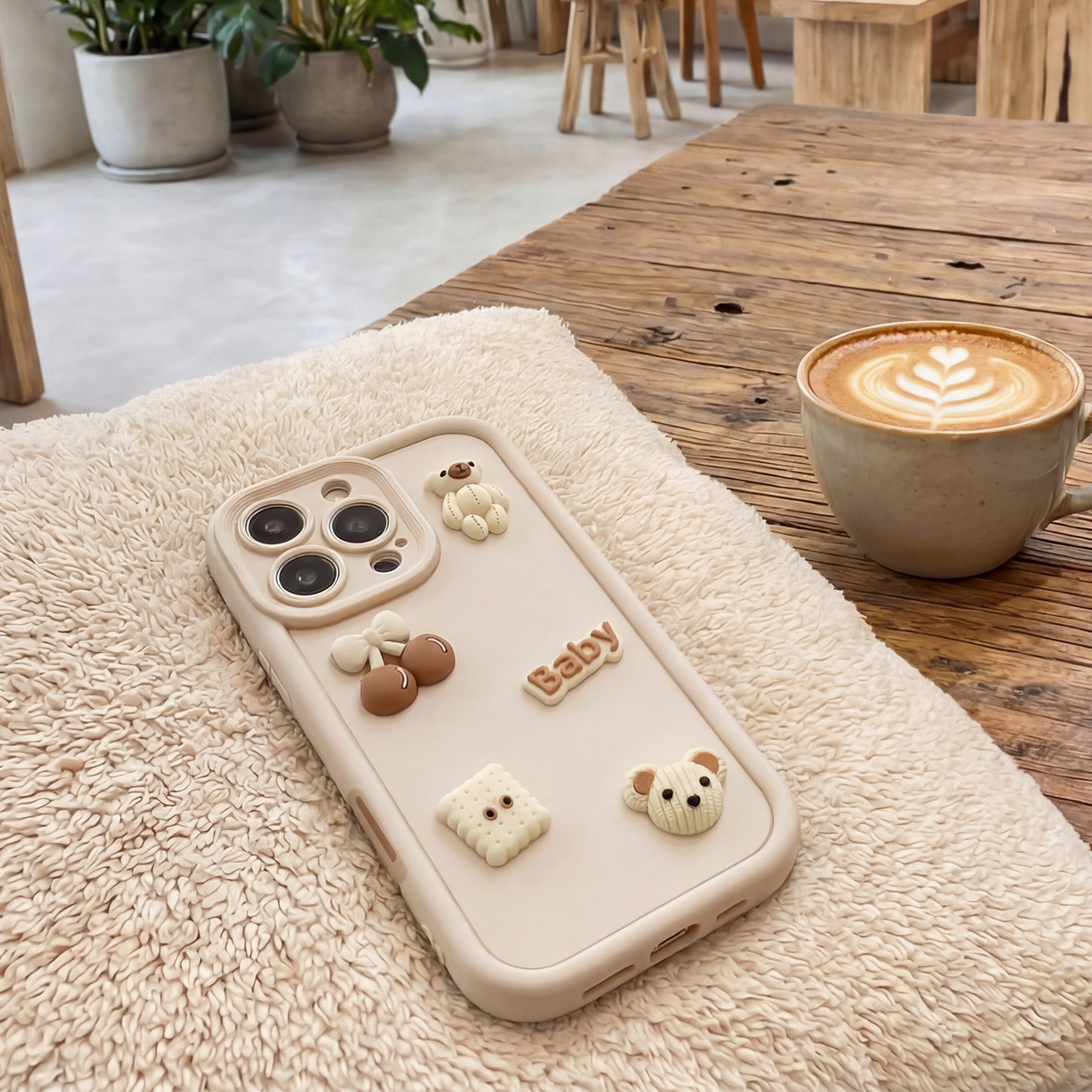 Case for Samsung Galaxy A56 A566 / A36 A366, OEM, Ultra Trendy 3D Bear, Beige