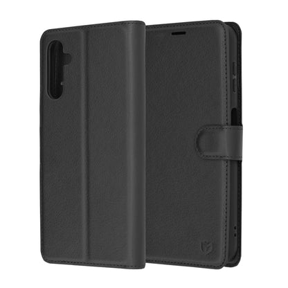 Case for Samsung Galaxy A14 A145 / A14 5G A146, Techsuit, Leather Folio, Black