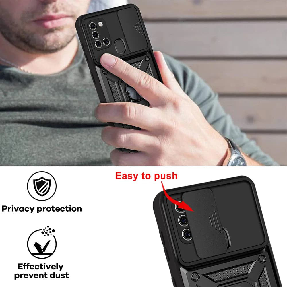 Case for Samsung Galaxy A21s A217, Techsuit, CamShield, Black