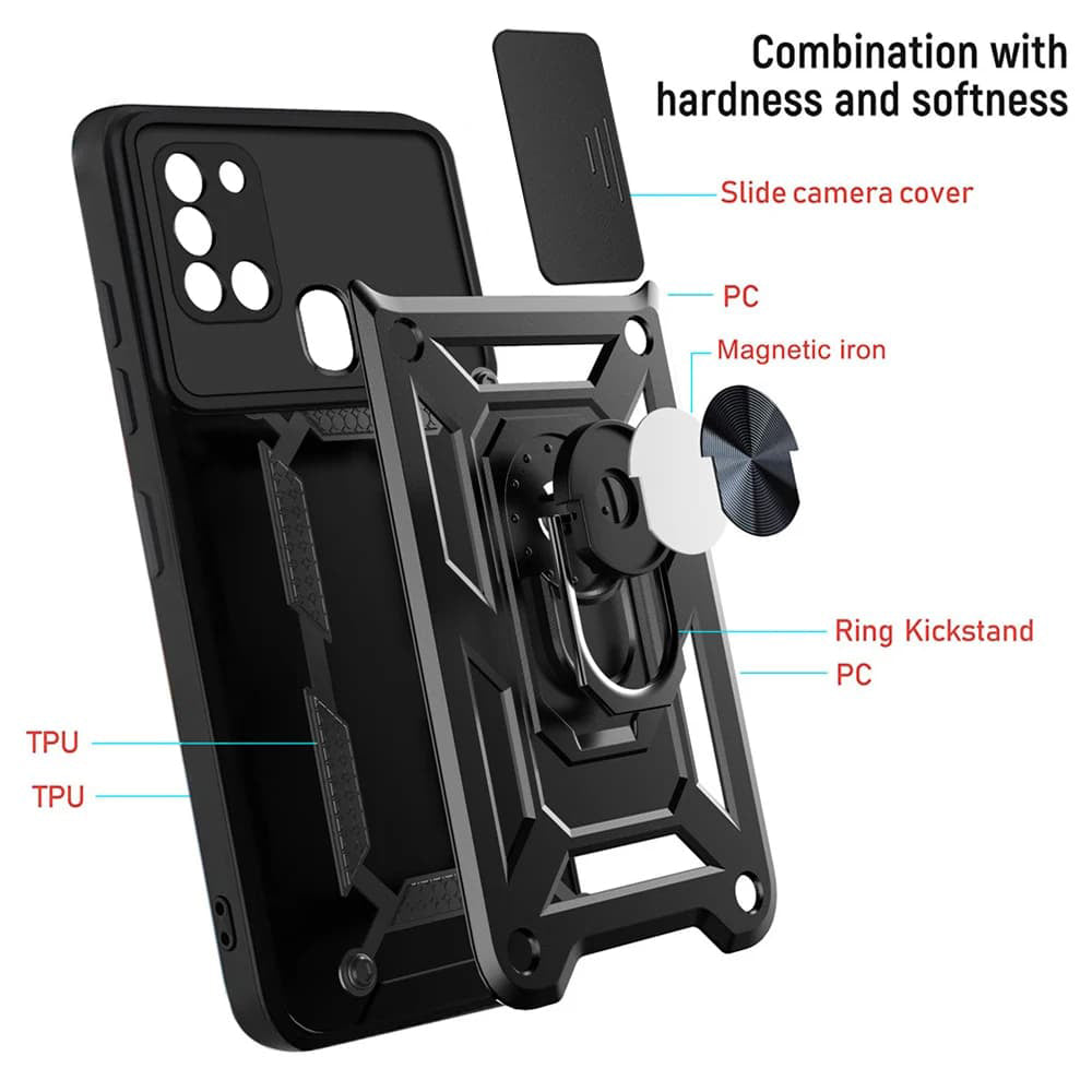 Case for Samsung Galaxy A21s A217, Techsuit, CamShield, Black