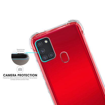 Case for Samsung Galaxy A21s A217, Techsuit, Shockproof Clear, Transparent