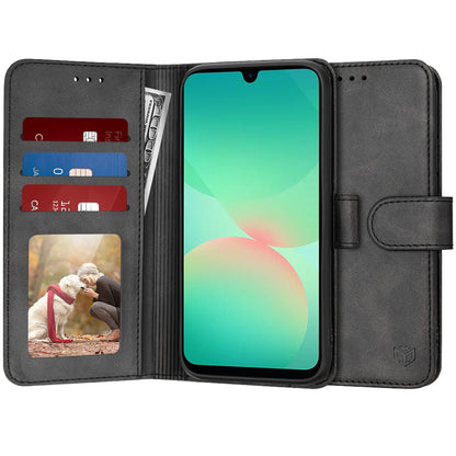 Case for Samsung Galaxy A26 A266, Techsuit, Diary Book, Black