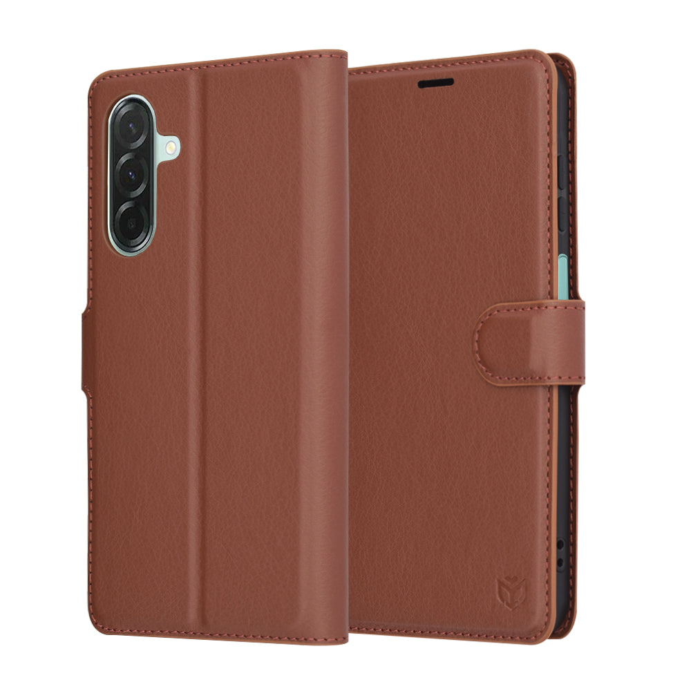 Case for Samsung Galaxy A26 A266, Techsuit, Leather Folio, Brown