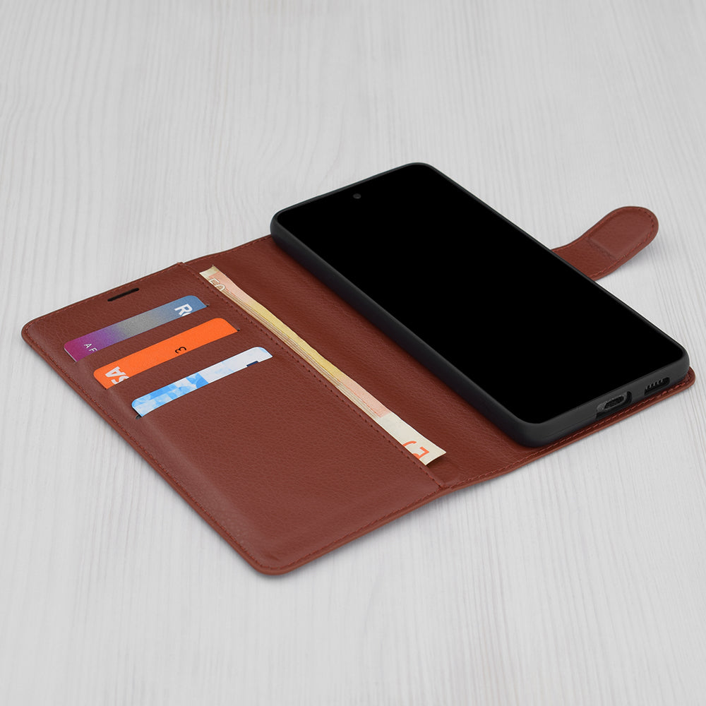 Case for Samsung Galaxy A26 A266, Techsuit, Leather Folio, Brown