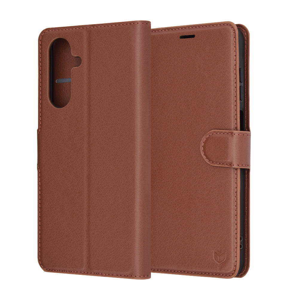 Case for Samsung Galaxy A26 A266, Techsuit, Leather Folio, Brown