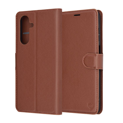 Case for Samsung Galaxy A26 A266, Techsuit, Leather Folio, Brown