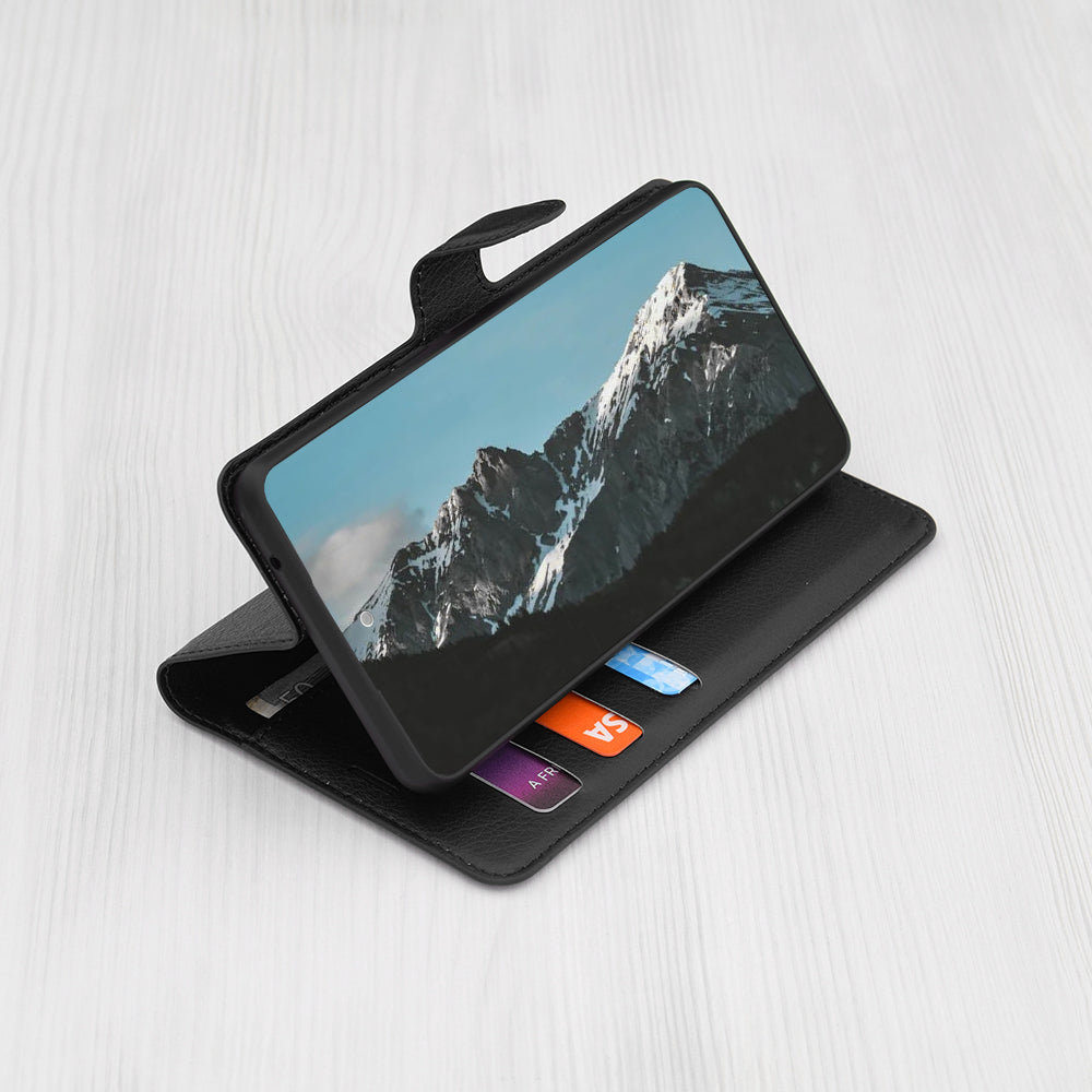 Case for Samsung Galaxy A26 A266, Techsuit, Leather Folio, Black