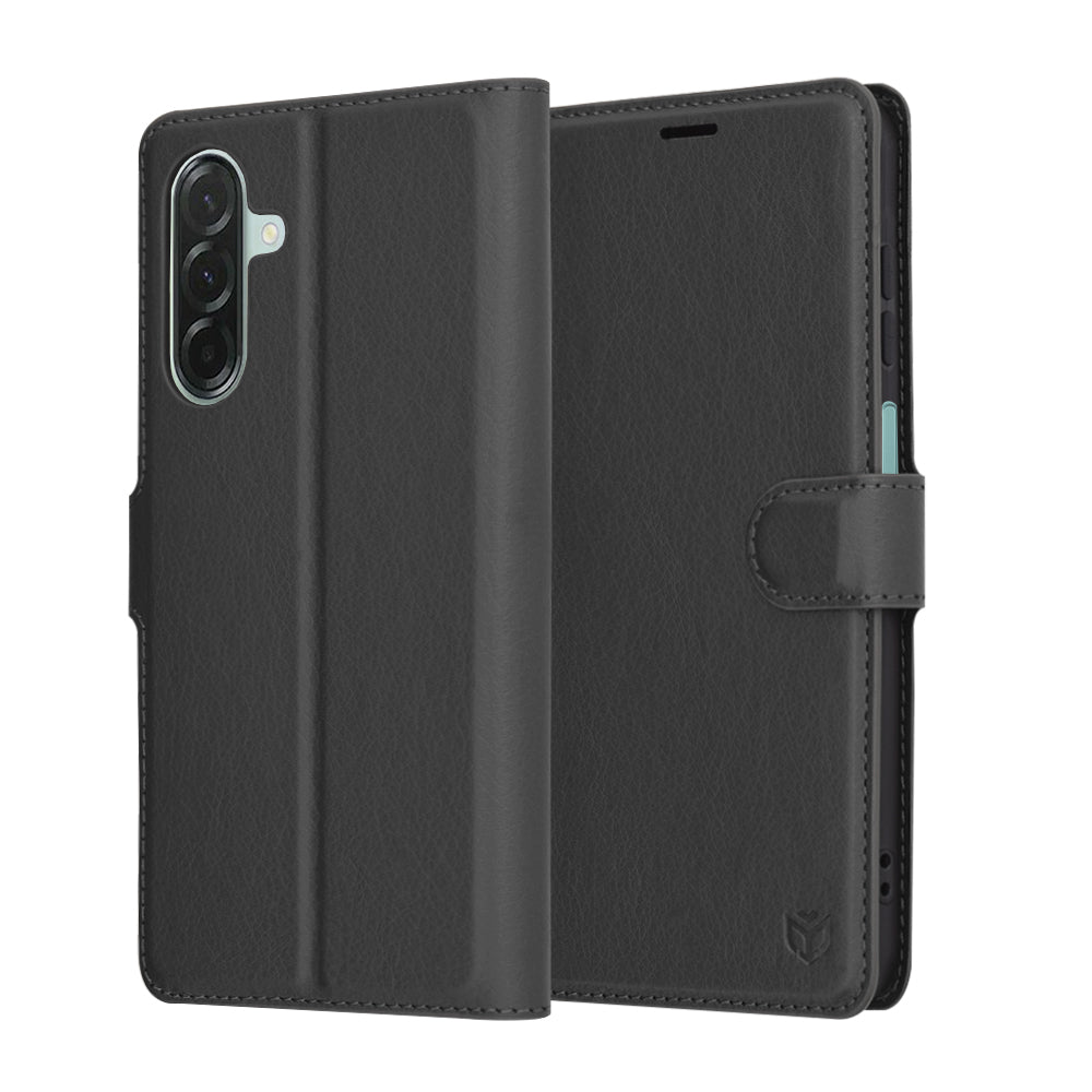 Case for Samsung Galaxy A26 A266, Techsuit, Leather Folio, Black