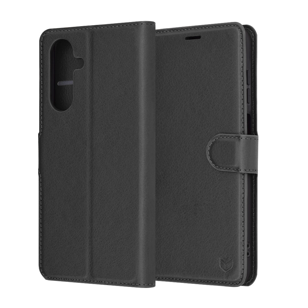 Case for Samsung Galaxy A26 A266, Techsuit, Leather Folio, Black