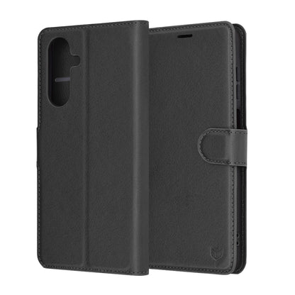 Case for Samsung Galaxy A26 A266, Techsuit, Leather Folio, Black