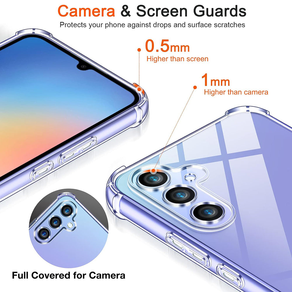 Case for Samsung Galaxy A34 A346, Techsuit, Shockproof Clear, Transparent