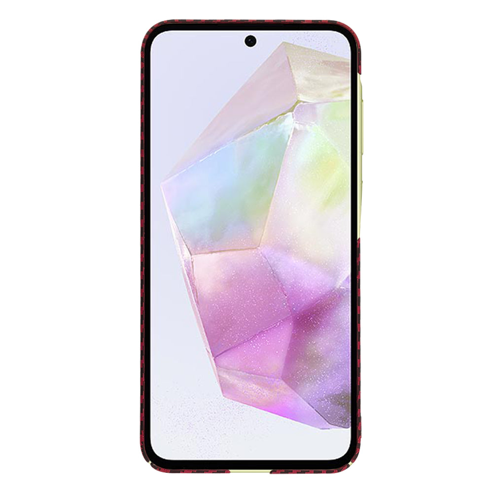 Case for Samsung Galaxy A35 5G A356, Techsuit, Carbonite FiberShell, Red