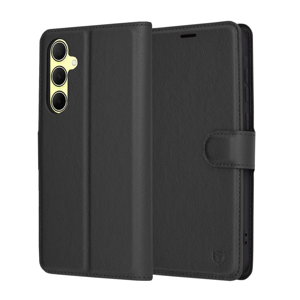 Case for Samsung Galaxy A35 5G A356, Techsuit, Leather Folio, Black