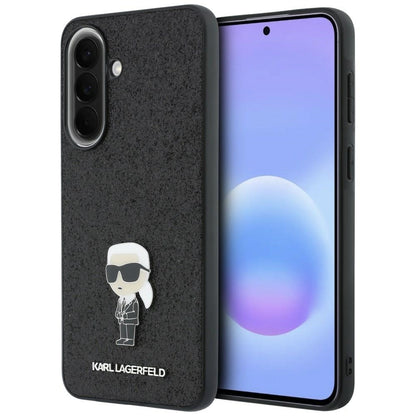 Case for Samsung Galaxy A37 5G, Karl Lagerfeld, Glitter Fixed Ikonik Karl, Black