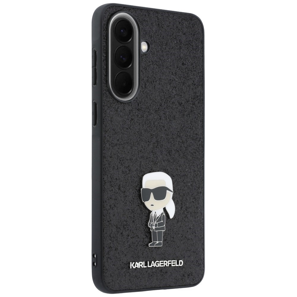 Case for Samsung Galaxy A37 5G, Karl Lagerfeld, Glitter Fixed Ikonik Karl, Black