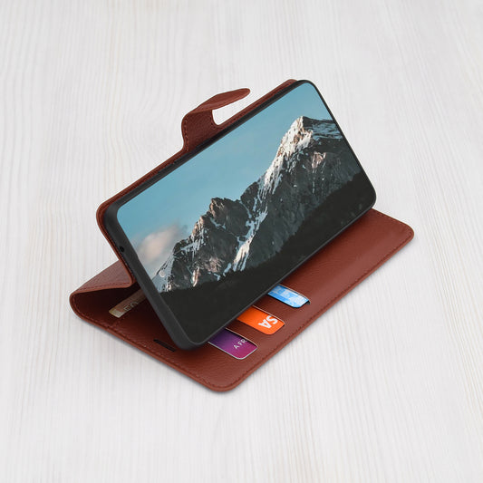 Case for Samsung Galaxy A54 A546, Techsuit, Leather Folio, Brown