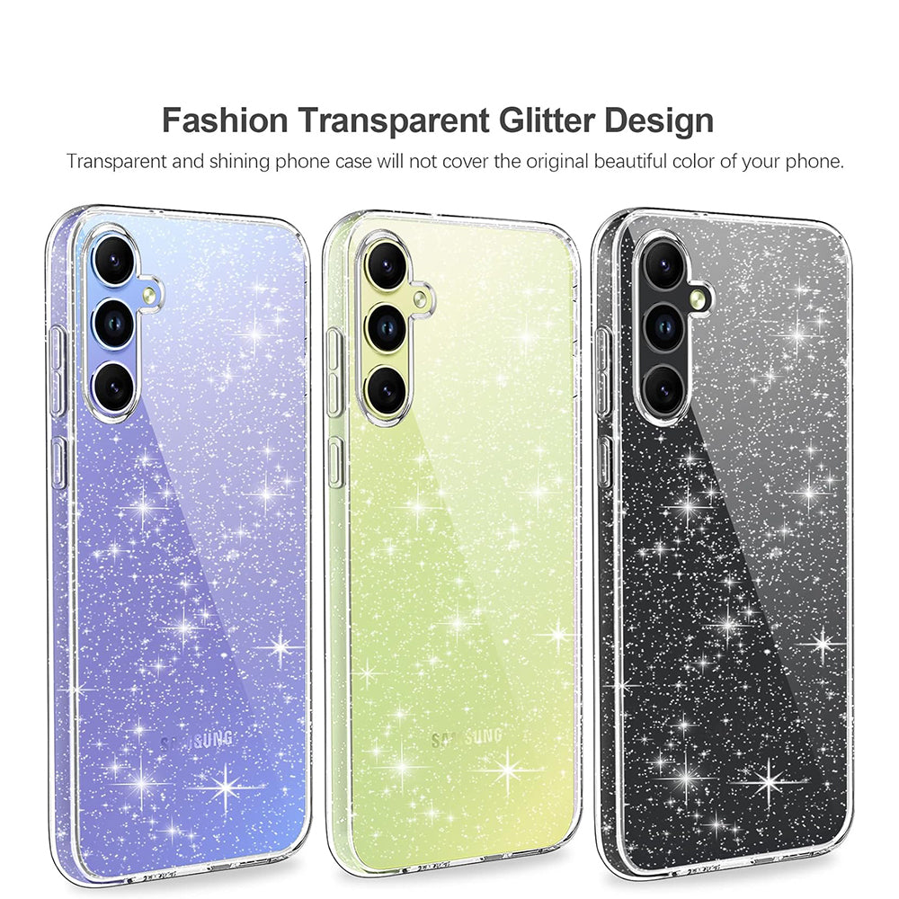 Case for Samsung Galaxy A54 A546, Techsuit, SparkleSkin, Transparent