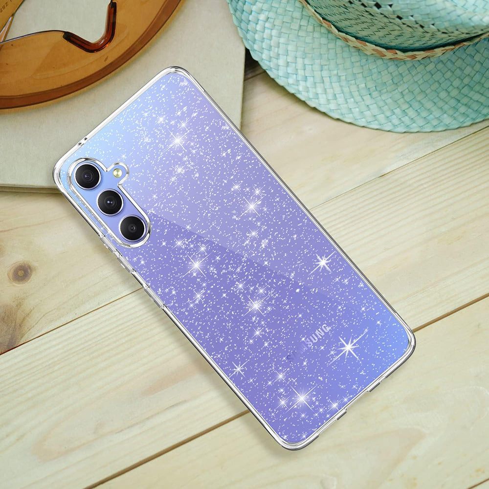 Case for Samsung Galaxy A54 A546, Techsuit, SparkleSkin, Transparent