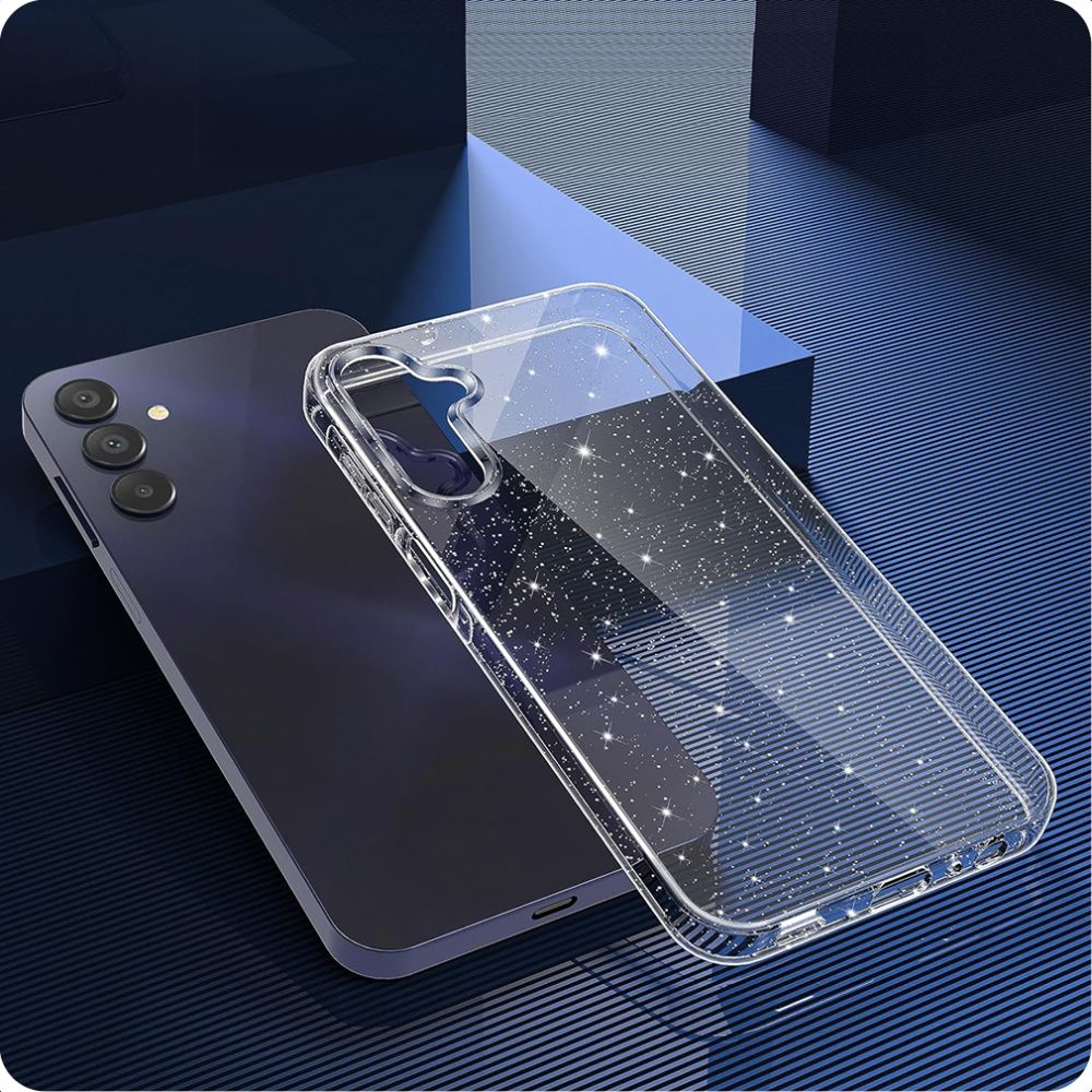 Case for Samsung Galaxy A55 5G A556, Techsuit, SparkleSkin, Transparent