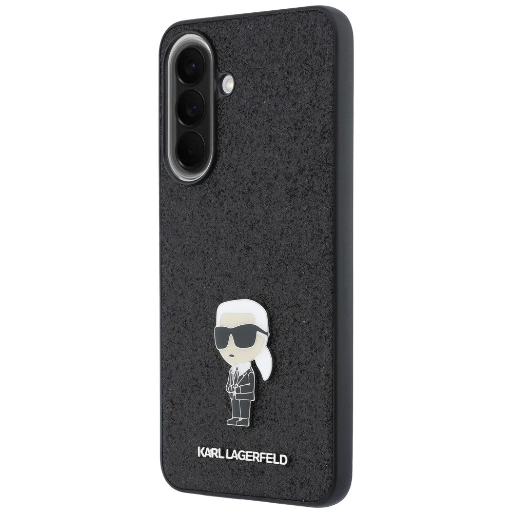 Case for Samsung Galaxy A57 5G, Karl Lagerfeld, Glitter Fixed Ikonik Karl, Black