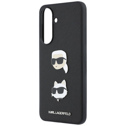Case for Samsung Galaxy A57 5G, Karl Lagerfeld, Grained Karl & Choupette's Heads Pins and Logo, Black