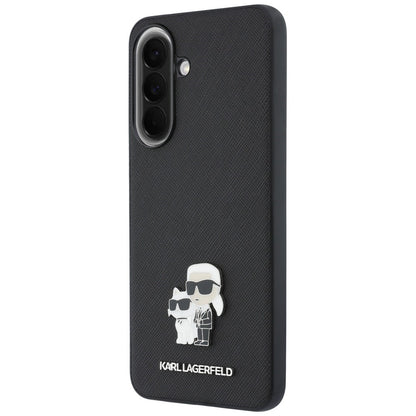 Case for Samsung Galaxy A57 5G, Karl Lagerfeld, Saffiano Karl & Choupette Metal, Black