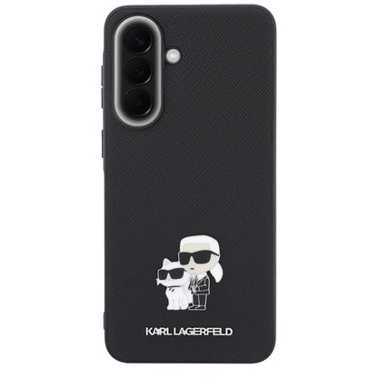 Case for Samsung Galaxy A57 5G, Karl Lagerfeld, Saffiano Karl & Choupette Metal, Black