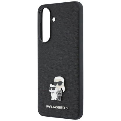 Case for Samsung Galaxy A57 5G, Karl Lagerfeld, Saffiano Karl & Choupette Metal, Black