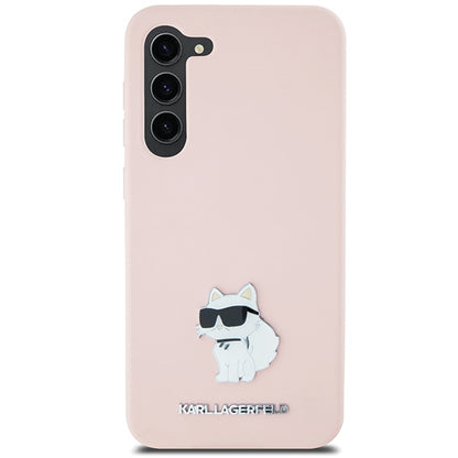 Case for Samsung Galaxy S23+ S916, Karl Lagerfeld, Silicone Choupette Metal, Pink
