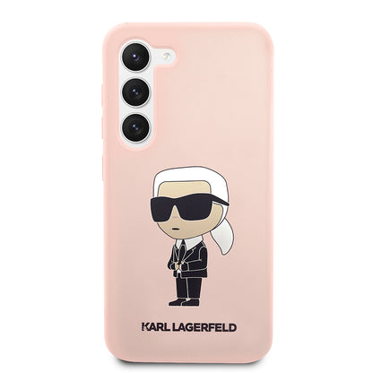 Case for Samsung Galaxy S23+ S916, Karl Lagerfeld, Ikonik Karl Silicone, Pink