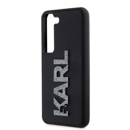 Case for Samsung Galaxy S23 S911, Karl Lagerfeld, 3D Rubber Glitter Logo, Black