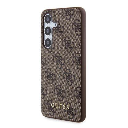 Case for Samsung Galaxy S24+ S926, Guess, 4G Metal Gold Logo, Brown