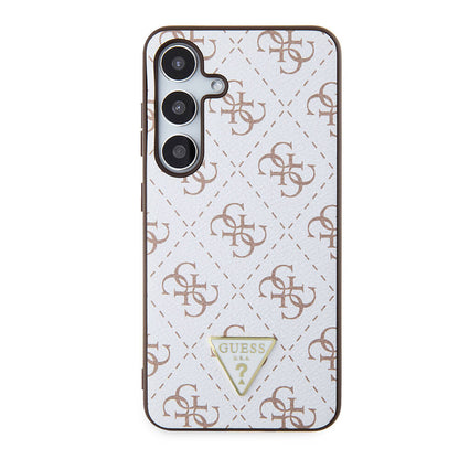 Case for Samsung Galaxy S24+ S926, Guess, 4G Triangle Logo, White