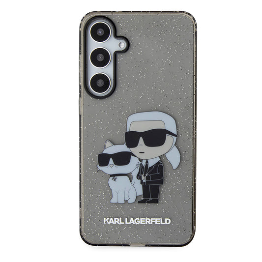Case for Samsung Galaxy S24+ S926, Karl Lagerfeld, Glitter Karl & Choupette, Blue