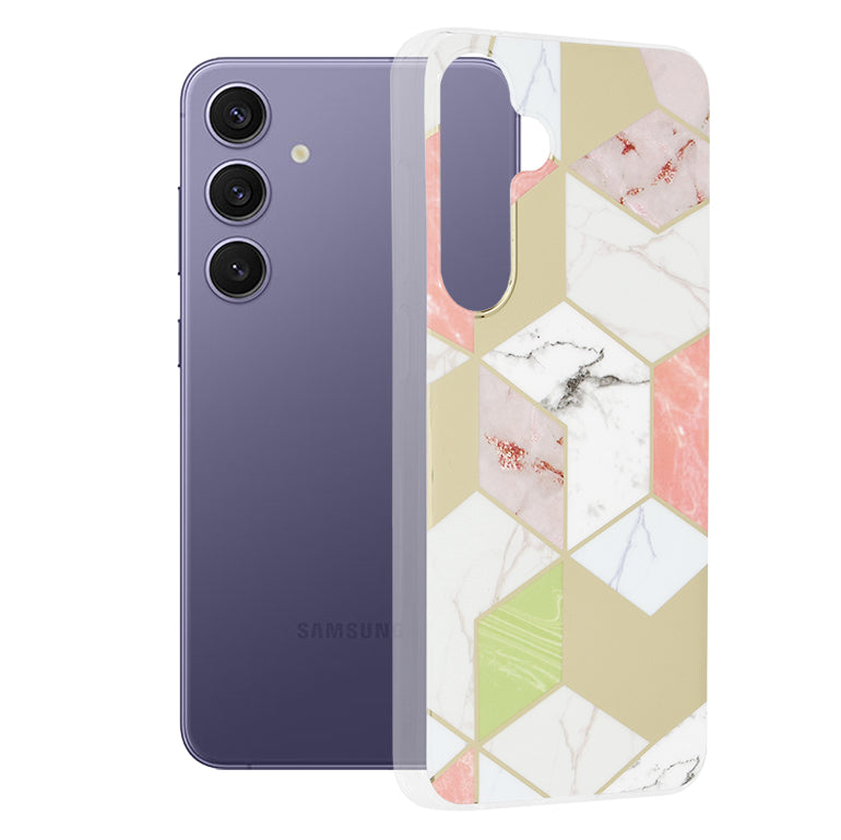 Case for Samsung Galaxy S24+ S926, Techsuit, Marble, Purple