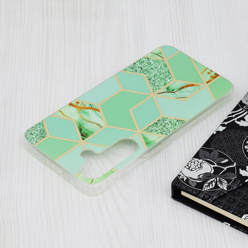 Case for Samsung Galaxy S24+ S926, Techsuit, Marble, Green