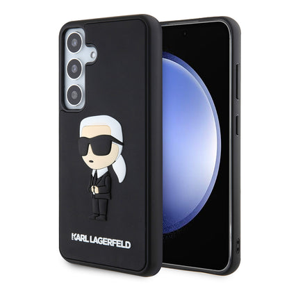 Case for Samsung Galaxy S24 S921, Karl Lagerfeld, 3D Rubber Ikonik Karl, Black