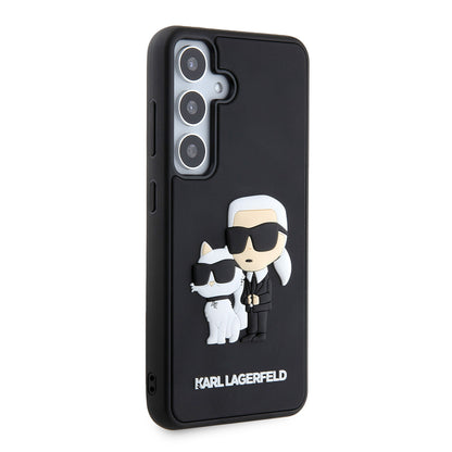 Case for Samsung Galaxy S24 S921, Karl Lagerfeld, 3D Rubber Karl & Choupette, Black