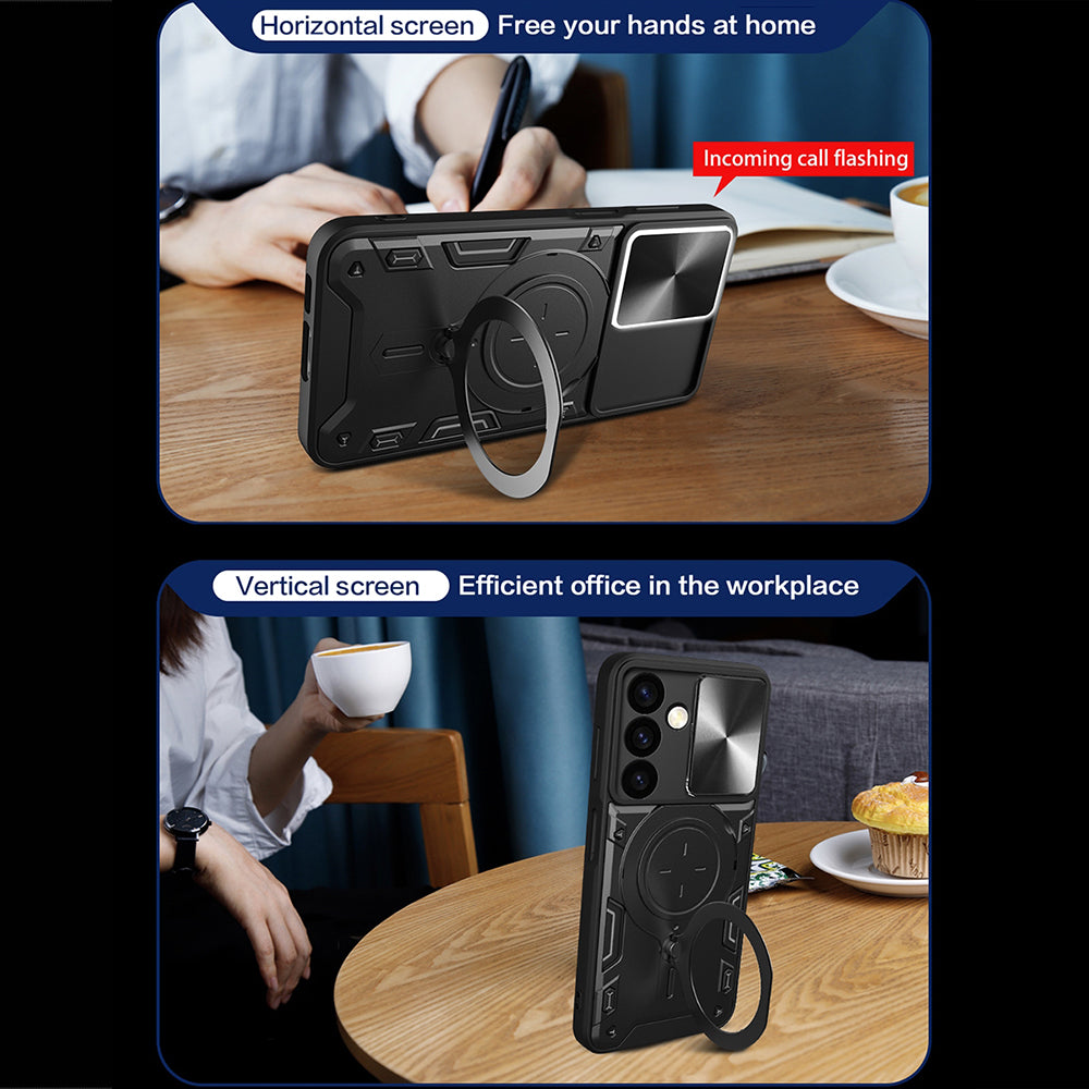Case for Samsung Galaxy S24 S921, Techsuit, CamGuard Pro, Black